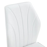 Dining Chairs Set of 4 Modern PU Upholstered Sleek White - Furniture Home Direct