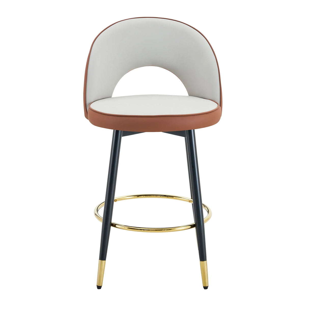 Upholstered Rotatable Bar Chair With Metal Legs For Dining Room - Furniture Home Direct