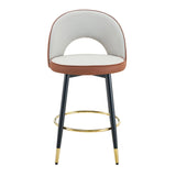 Upholstered Rotatable Bar Chair With Metal Legs For Dining Room - Furniture Home Direct