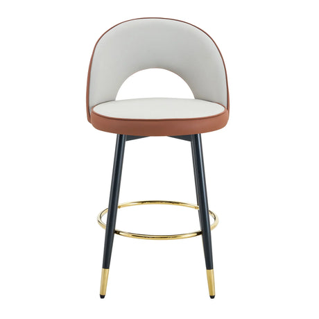 Upholstered Rotatable Bar Chair With Metal Legs For Dining Room - Furniture Home Direct