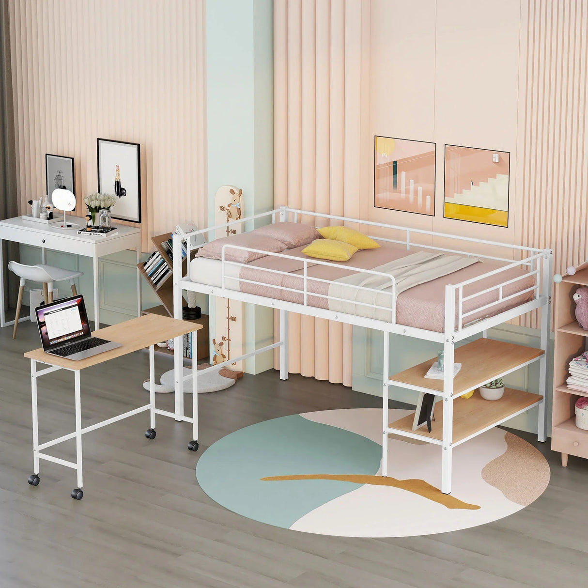 Loft Bed With Desk And Shelves - Furniture Home Direct