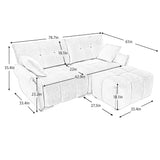 Sofa Set With Ottoman And Pillows, Textured, High Resilience Cushions - Furniture Home Direct