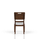 Casual Side Dining Chair Contrasting Upholstered Seat (Set of 2) - Brown - Furniture Home Direct