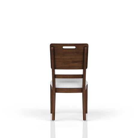 Casual Side Dining Chair Contrasting Upholstered Seat (Set of 2) - Brown - Furniture Home Direct