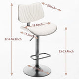 Counter Stool Adjustable PU Leather Upholstered Black - Furniture Home Direct