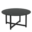 JWS Round Glass Coffee Table, Clear Coffee Table, Modern Side Center Tables For Living Room - Furniture Home Direct