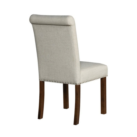 Dining Chair With Nailhead Trim (Set of 2) - Beige - Furniture Home Direct