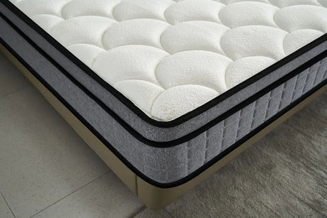 12" Hybrid Pillow Top Mattress A Box With Gel Infused Memory Foam, Breathable And Hypoallergenic, Medium Firm For Lumbar Support - Furniture Home Direct