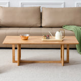 Coffee Table Solid Wood With Woven Rattan Panels Natural - Furniture Home Direct