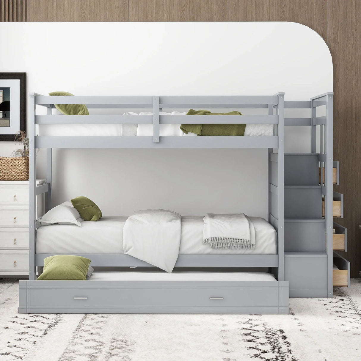 Bunk Bed With Trundle And Staircase - Furniture Home Direct