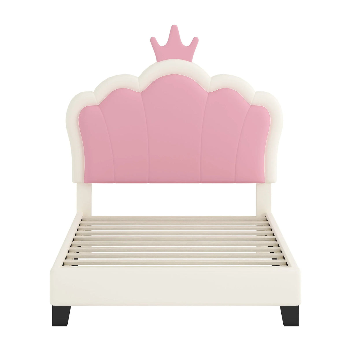 Upholstered Princess Platform Bed With Crown Headboard - Furniture Home Direct