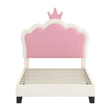 Upholstered Princess Platform Bed With Crown Headboard - Furniture Home Direct