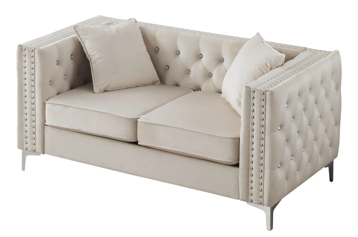 Elegant Track Arm Loveseat - Furniture Home Direct