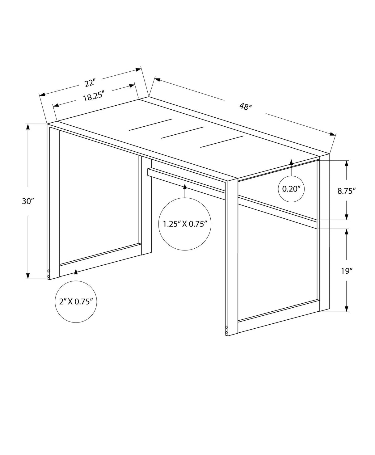 Computer Desk For Home Office, Laptop, Contemporary & Modern - Furniture Home Direct