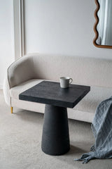 Square Side Table With Pedestal Base - Furniture Home Direct