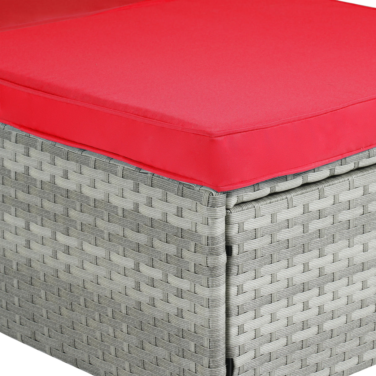 Chaise Lounge Outdoor Set Of 2 Cushioned Rattan Red - Furniture Home Direct