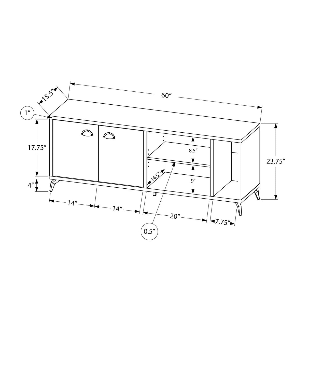 TV Stand, Console, Media Entertainment Center, Storage Cabinet, Contemporary & Modern - Furniture Home Direct