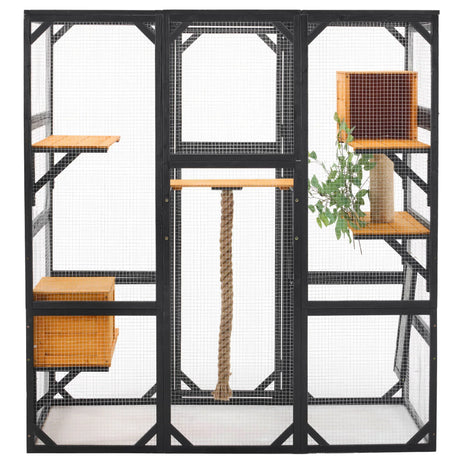 Outdoor Cat House, Diy Cat Enclosure Catio With Double Enter Doors - Furniture Home Direct