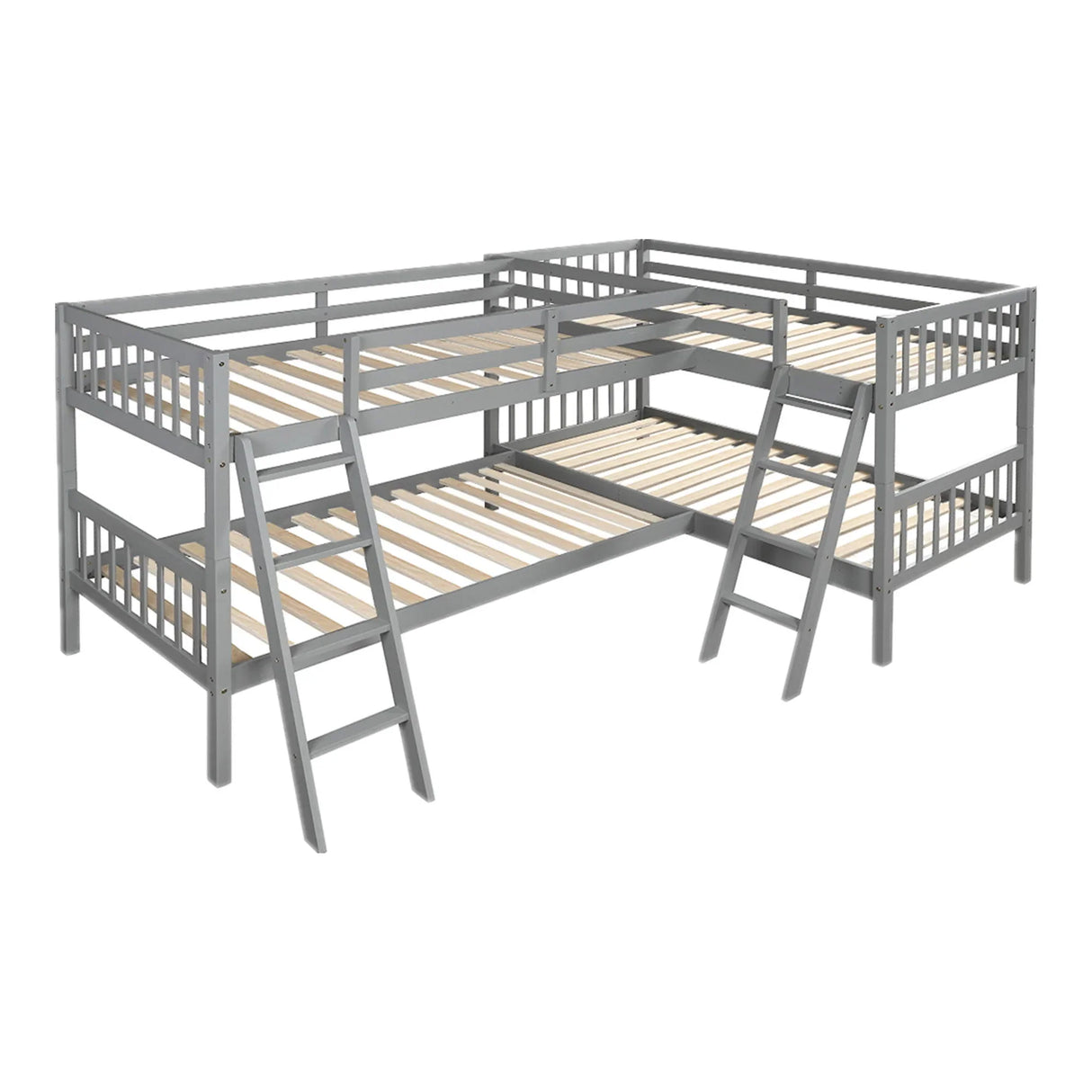 L Shaped Bunk Bed With Ladder - Furniture Home Direct