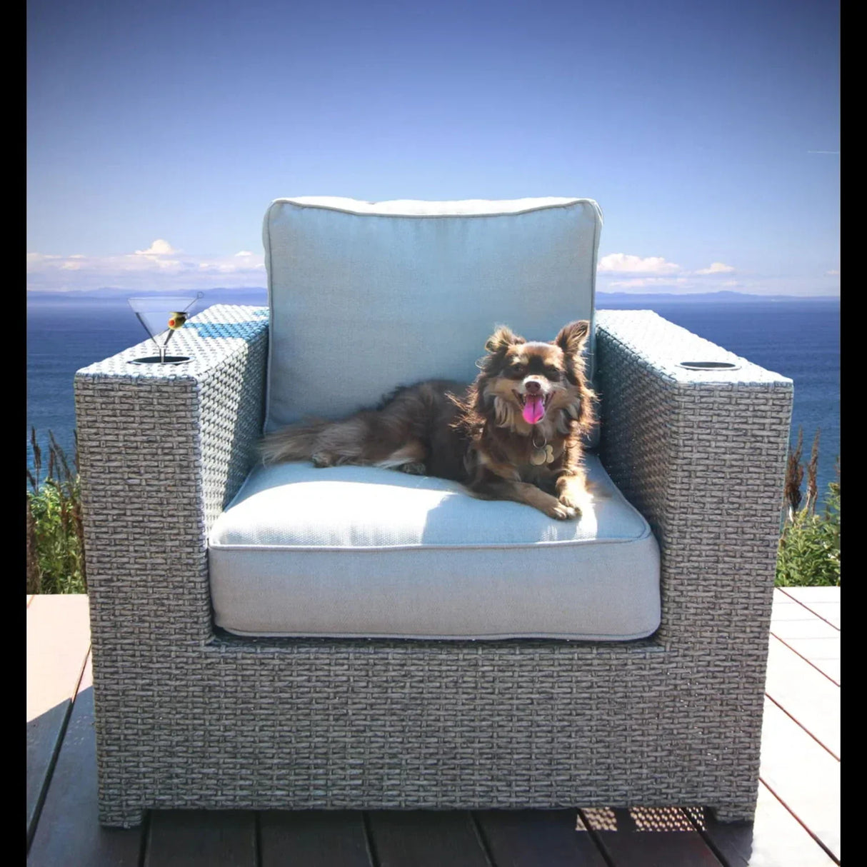 Patio Chair With Cushions - Gray - Furniture Home Direct