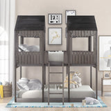 Bunk Bed With Roof, Window, Guardrail, Ladder - Furniture Home Direct