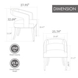 Wide Modern Barrel Open Back Upholstered Accent Chair With Weathered Solid Wood Legs - Furniture Home Direct