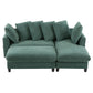 Upholstered L Shaped Sectional Sofa With Storage, Movable Ottoman, And 6 Throw Pillows - Furniture Home Direct