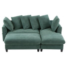Upholstered L Shaped Sectional Sofa With Storage, Movable Ottoman, And 6 Throw Pillows - Furniture Home Direct