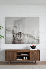 TV Cabinet With Recycle Wood 2 Door - Brown - Furniture Home Direct