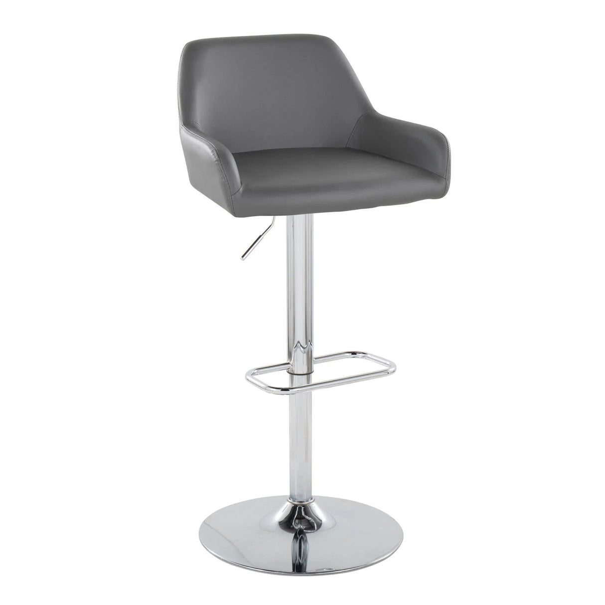 Daniella - Contemporary Adjustable Barstool With Swivel With Rounded Rectangle Footrest (Set of 2) - Furniture Home Direct