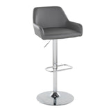 Daniella - Contemporary Adjustable Barstool With Swivel With Rounded Rectangle Footrest (Set of 2) - Furniture Home Direct