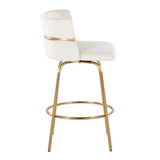 Cinch - Glam / Art Deco Fixed Height Counter Stool With Swivel With Round Footrest (Set of 2) - Furniture Home Direct