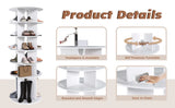 Free Standing 360° Revolving Shoe Organizer for 24 Pairs of Shoes (6-Tier White) - Furniture Home Direct