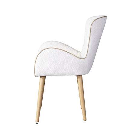 Qwin - Boucle Side Chair (Set of 2) - Beige - Furniture Home Direct