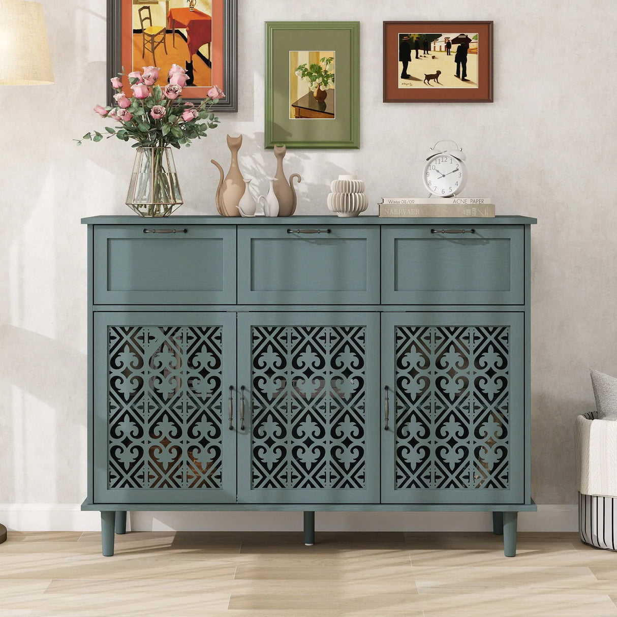 3 Door 3 Drawer Elegant Cabinet - Furniture Home Direct