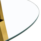 Dining Table Round Glass Top With Gold Legs Transparent - Furniture Home Direct