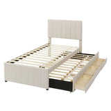 Upholstered Design Platform Bed With Trundle - Furniture Home Direct