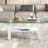 Tempered Glass Table With Storage - Furniture Home Direct