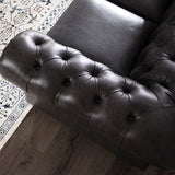 Traditional Tufted Leather Chesterfield Nailhead Sofa - Furniture Home Direct