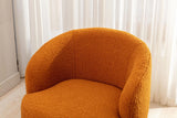 Teddy Fabric Swivel Accent Armchair Barrel Chair With Powder Coating Metal Ring - Furniture Home Direct