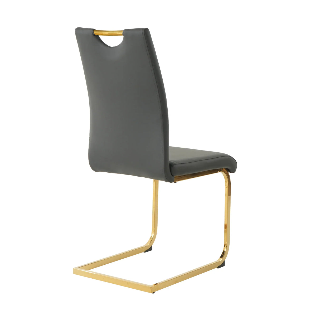 Dining Set Glass Table With Gold Frame Chairs Charcoal - Furniture Home Direct