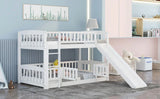 Low Bunk Bed With Slide, Fence And Ladder - Furniture Home Direct