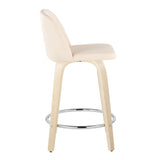 Toriano - Contemporary Fixed Height Counter Stool & Swivel And Round Footrest (Set of 2) - Furniture Home Direct