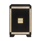 Lively - Nightstand With Glitter Detail And Thick Bar Handle Hardware - Black - Furniture Home Direct