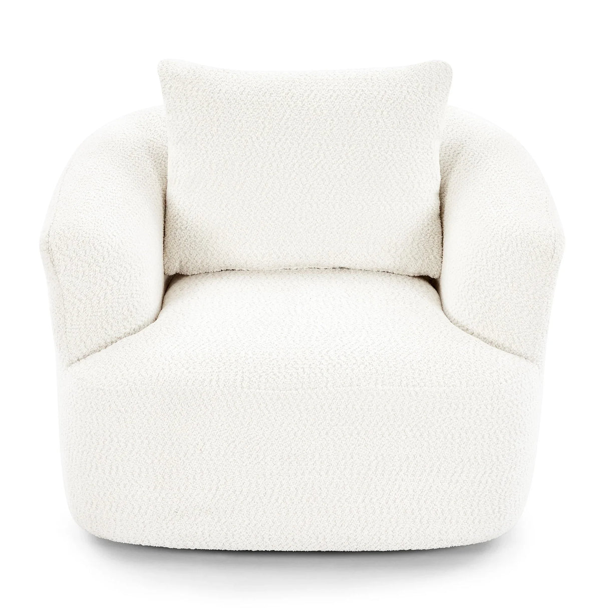 360° Swivel Barrel Sofa Chair With Throw Pillow, Chenille Upholstered Accent Chair - Furniture Home Direct