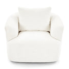 360° Swivel Barrel Sofa Chair With Throw Pillow, Chenille Upholstered Accent Chair - Furniture Home Direct