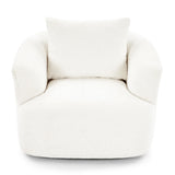360° Swivel Barrel Sofa Chair With Throw Pillow, Chenille Upholstered Accent Chair - Furniture Home Direct