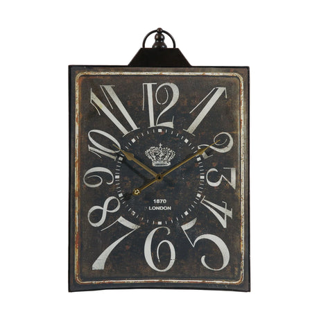 Large Vintage Rectangular Wall Clock With Numerals, Home Decor Accent Clock - White / Black - Furniture Home Direct
