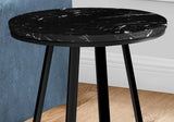 Round Marble Look, Contemporary & Modern Side Table - Black - Furniture Home Direct