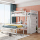 Bunk Bed With 6 Drawers And Flexible Shelves, Bottom Bed With Wheels - Furniture Home Direct
